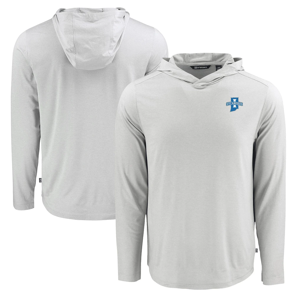 Men's Cutter & Buck Indiana State Sycamores Coastline Epic Comfort Eco Recycled Long Sleeve Hoodie T-Shirt