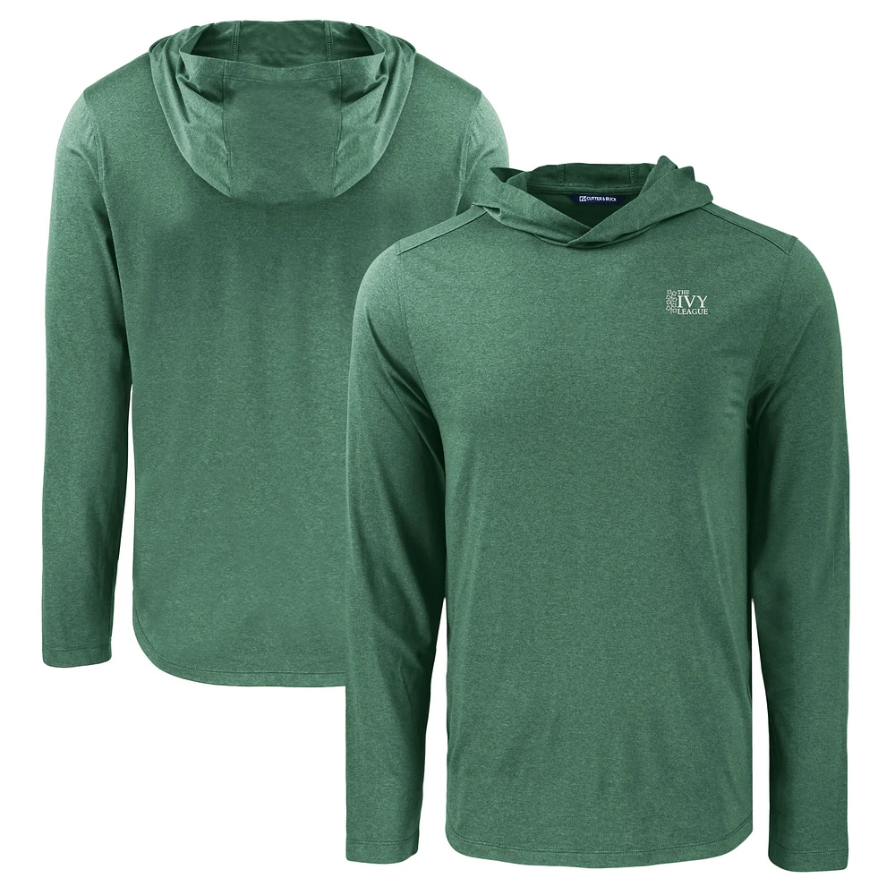 Men's Cutter & Buck Hunter Green Ivy League Gear Coastline Epic Comfort Eco Recycled Long Sleeve Hoodie T-Shirt