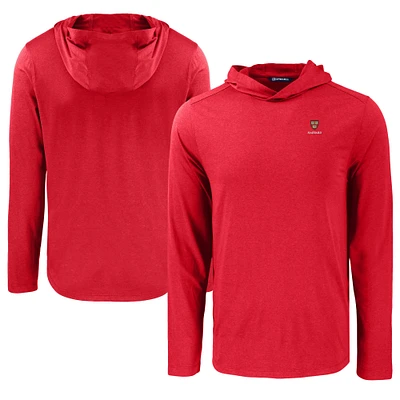 Men's Cutter & Buck Crimson Harvard Coastline Epic Comfort Eco Recycled Long Sleeve Hoodie T-Shirt