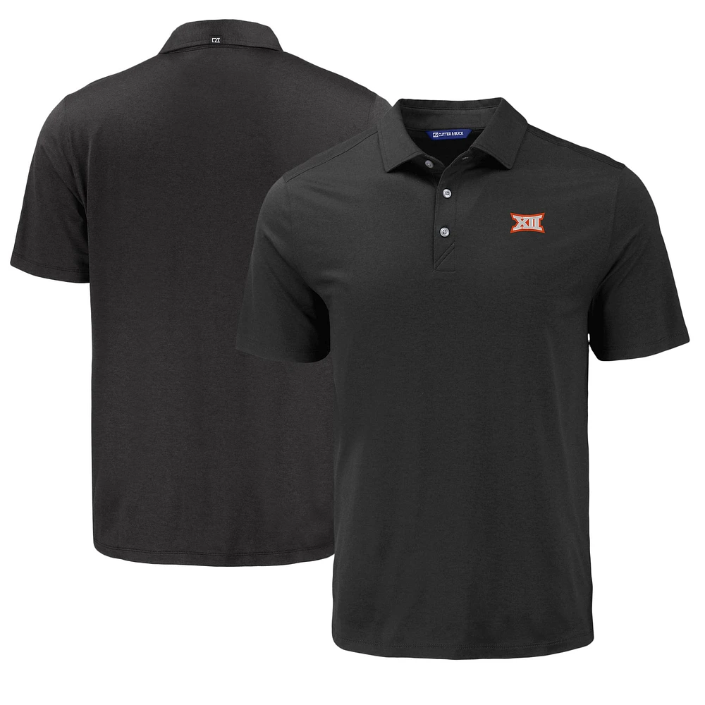 Men's Cutter & Buck Black Big 12 Gear Coastline Epic Comfort Eco Recycled Polo