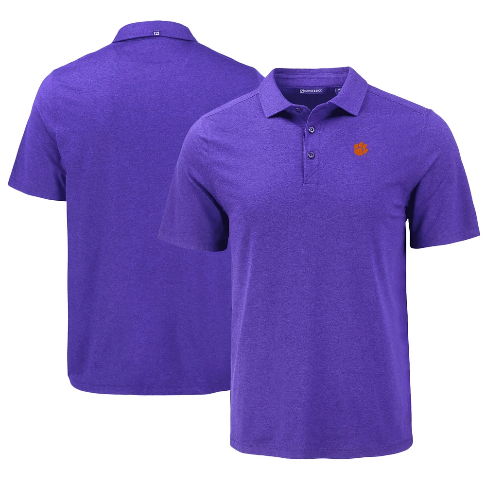 Men's Cutter & Buck Clemson Tigers Coastline Epic Comfort Eco Recycled Polo