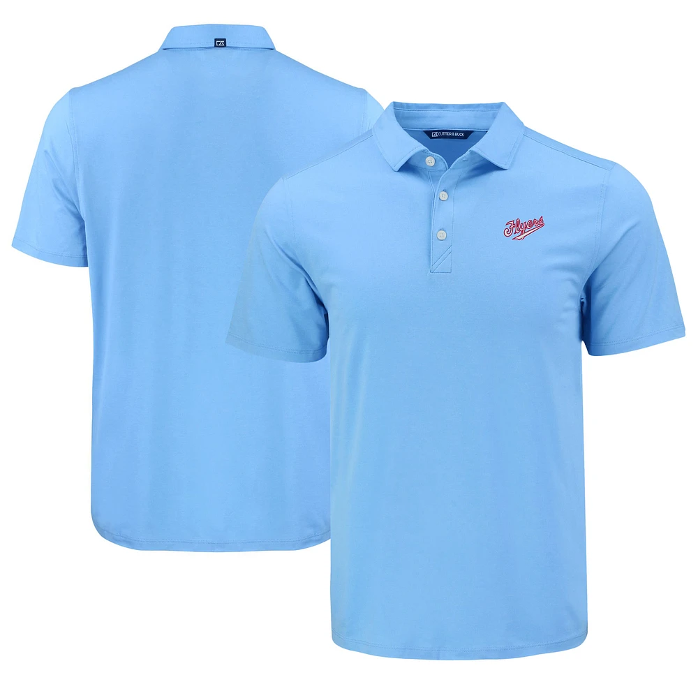 Men's Cutter & Buck Light Blue Dayton Flyers Coastline Epic Comfort Eco Recycled Polo