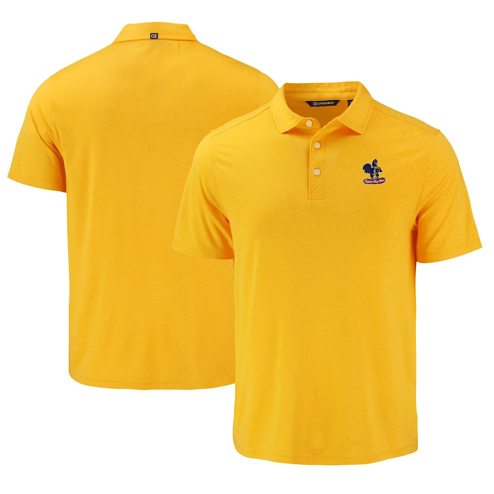 Men's Cutter & Buck Gold Delaware Fightin' Blue Hens Coastline Epic Comfort Eco Recycled Polo