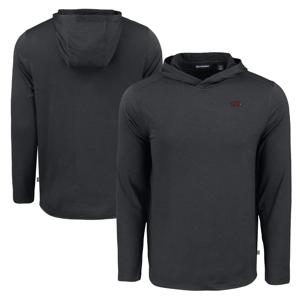 Men's Cutter & Buck Arkansas Razorbacks Coastline Epic Comfort Eco Recycled Long Sleeve Hoodie T-Shirt