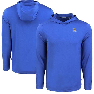 Men's Cutter & Buck Blue Albany State Golden Rams Coastline Epic Comfort Eco Recycled Long Sleeve Hoodie T-Shirt