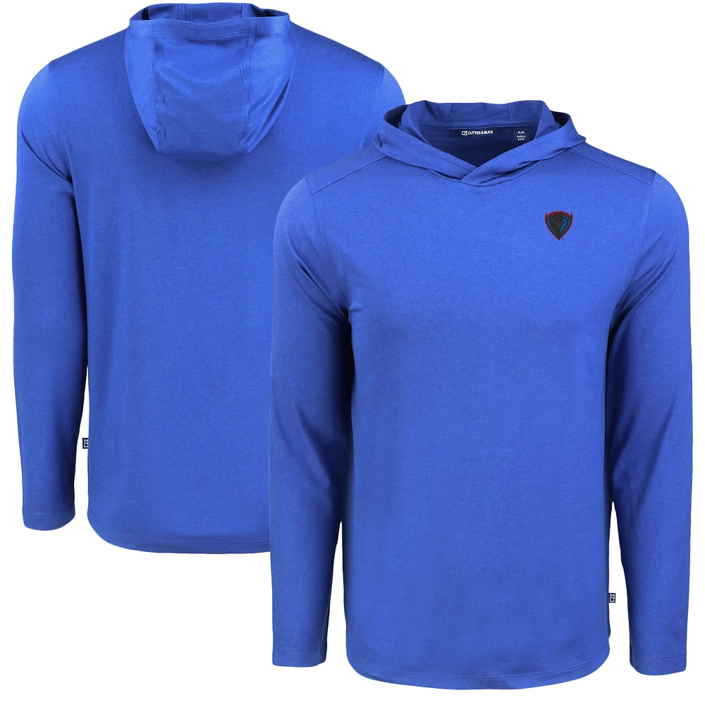 Men's Cutter & Buck Royal DePaul Blue Demons Coastline Epic Comfort Eco Recycled Long Sleeve Hoodie T-Shirt