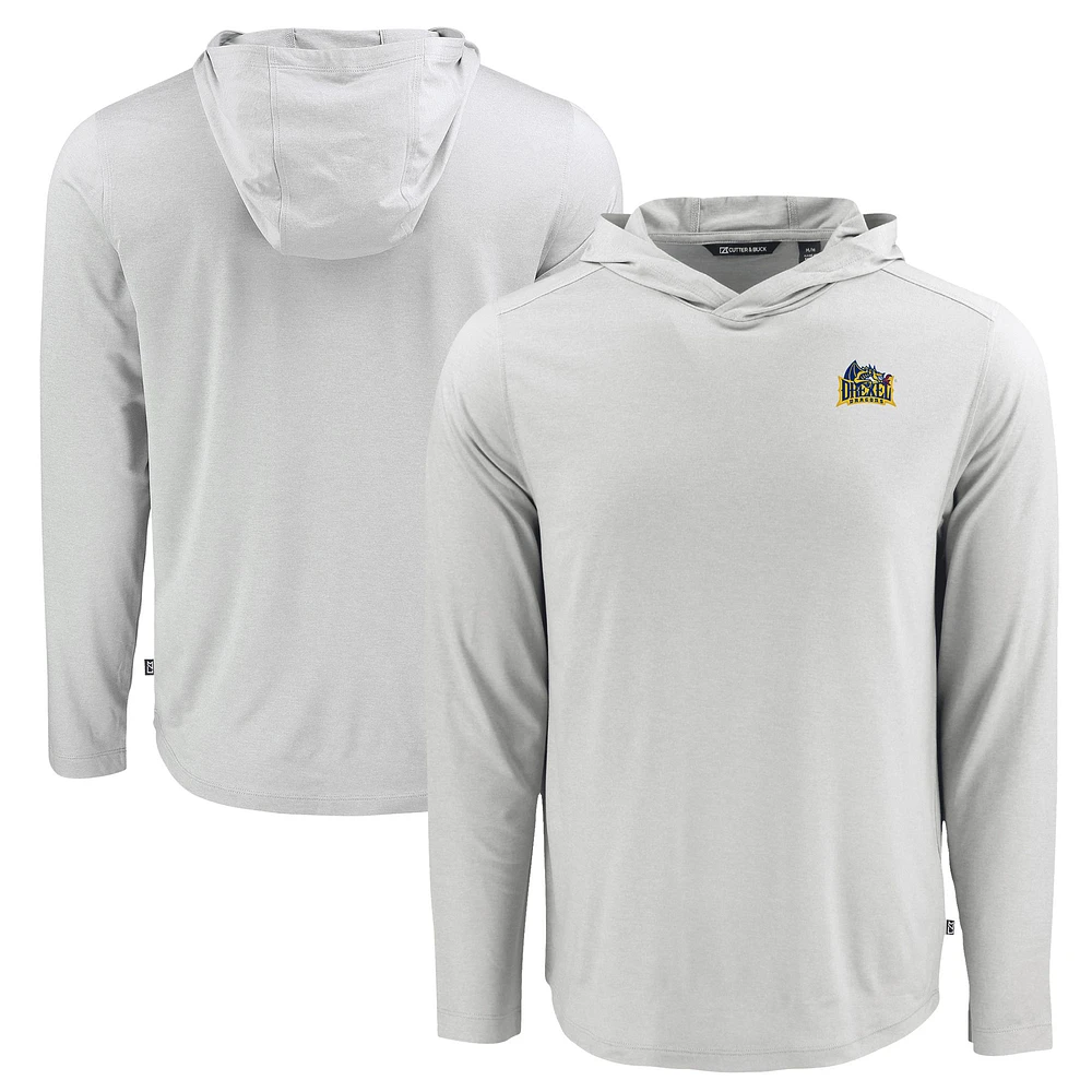 Men's Cutter & Buck Gray Drexel Dragons Coastline Epic Comfort Eco Recycled Long Sleeve Hoodie T-Shirt