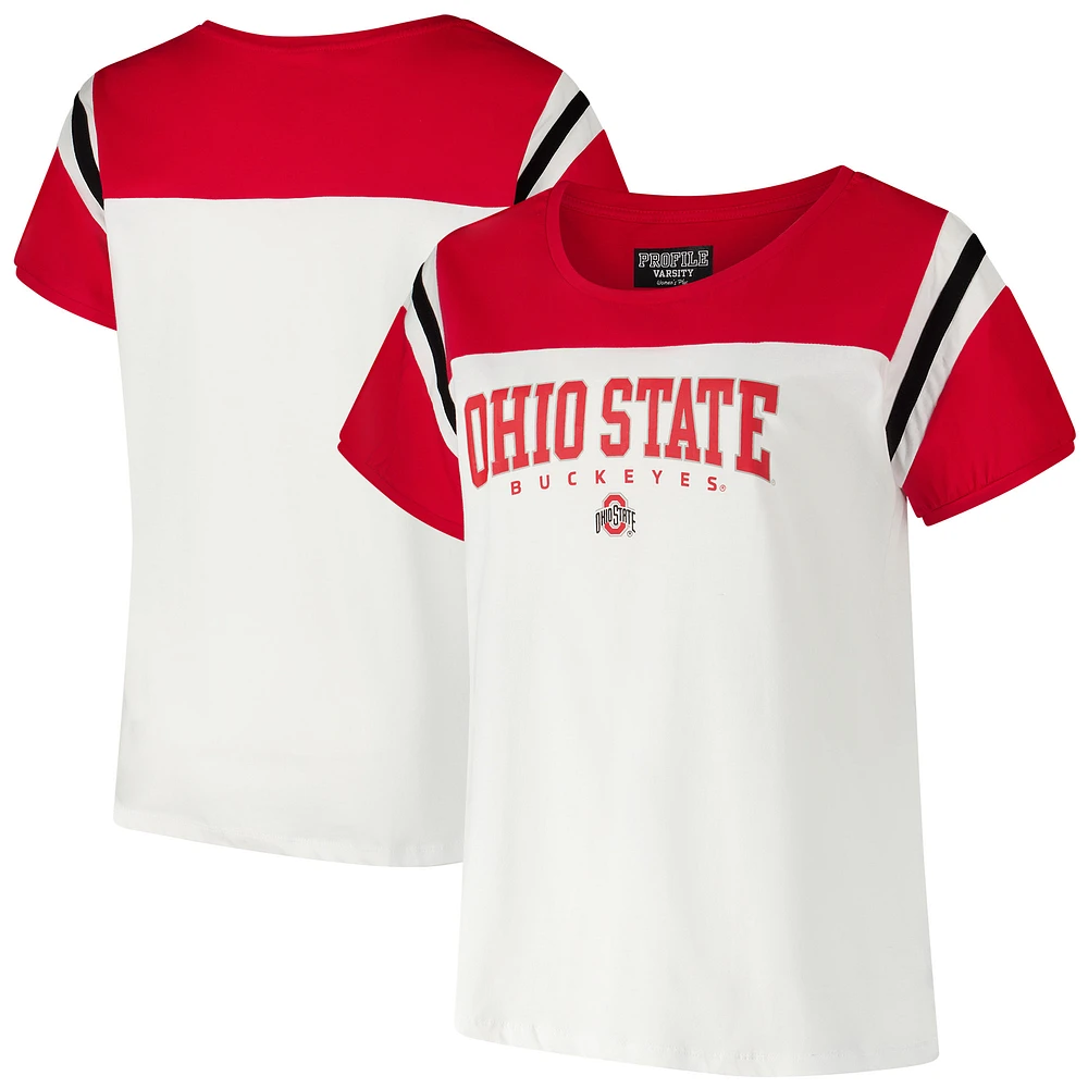 Women's Fanatics White Ohio State Buckeyes Plus Winning Gear T-Shirt