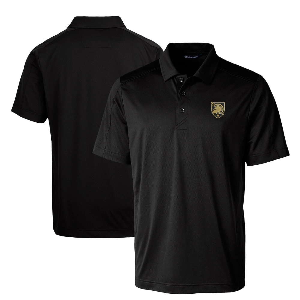 Men's Cutter & Buck Black Army Knights Prospect Eco Textured Stretch Recycled DryTec Polo