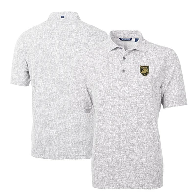 Men's Cutter & Buck Gray Army Black Knights Virtue Eco Pique Botanical Print Recycled DryTec Polo