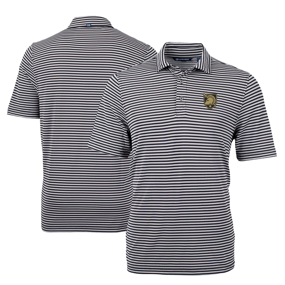 Men's Cutter & Buck Army Black Knights Virtue Eco Pique Stripe Recycled DryTec Polo
