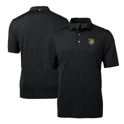 Men's Cutter & Buck Black Army Knights Virtue Eco Pique Tile Print Recycled DryTec Polo