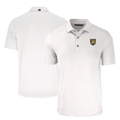 Men's Cutter & Buck White Army Black Knights Forge Eco Stretch Recycled Polo