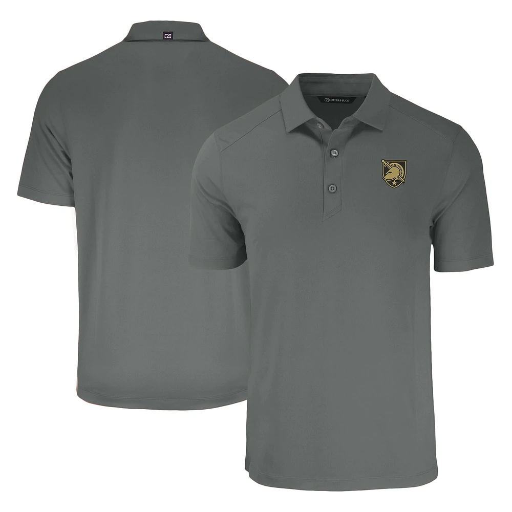 Men's Cutter & Buck Gray Army Black Knights Forge Eco Stretch Recycled Polo