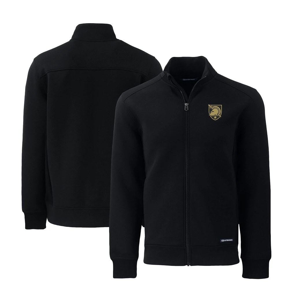 Men's Cutter & Buck Black Army Knights Roam Eco Recycled Full-Zip Sweatshirt
