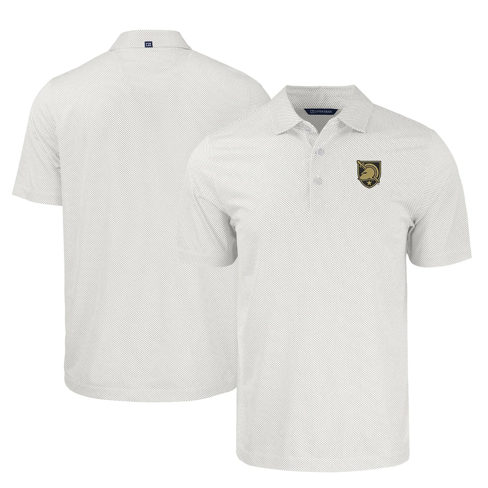 Men's Cutter & Buck White/Gray Army Black Knights Pike Eco Symmetry Print Stretch Recycled Polo
