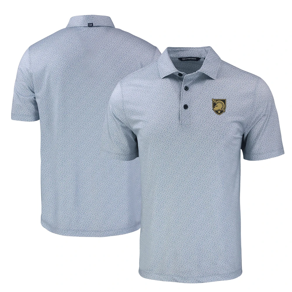 Men's Cutter & Buck Gray Army Black Knights Pike Eco Pebble Print Recycled Polo