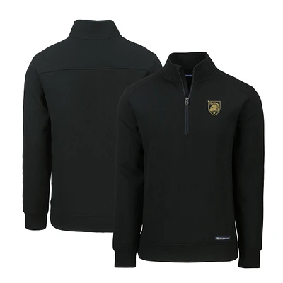 Men's Cutter & Buck Black Army Knights Roam Eco Recycled Quarter Zip Jacket