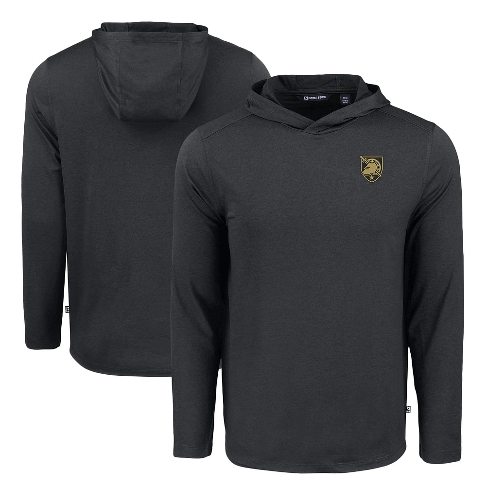 Men's Cutter & Buck Black Army Knights Coastline Epic Comfort Eco Recycled Long Sleeve Hoodie T-Shirt