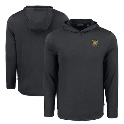Men's Cutter & Buck Black Army Knights Coastline Epic Comfort Eco Recycled Long Sleeve Hoodie T-Shirt