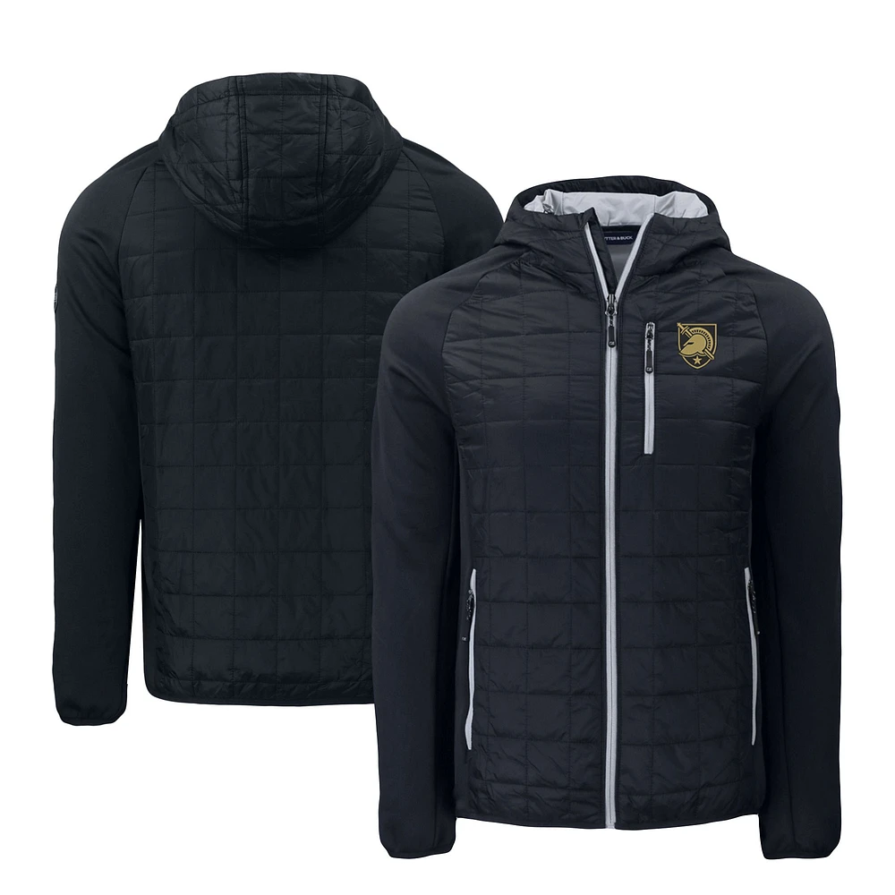 Men's Cutter & Buck Black Army Knights Rainier Primaloft Eco Full-Zip Hybrid Jacket