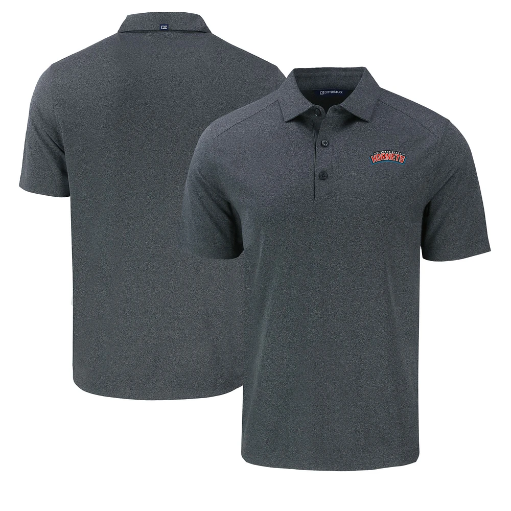 Men's Cutter & Buck Heather Black Delaware State Hornets Forge Eco Stretch Recycled