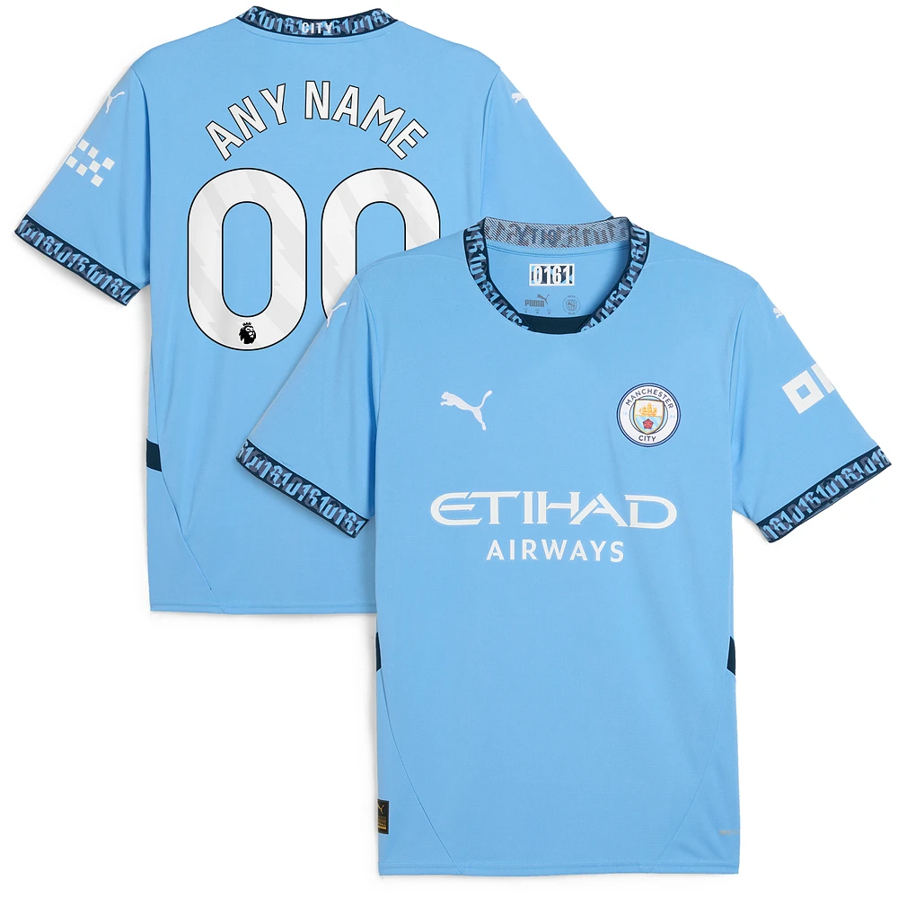 Men's Puma Light Blue Manchester City 2024/25 Home Replica Custom Jersey