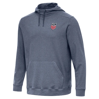 Men's Antigua Heather Navy USMNT Cloud Pullover Hoodie