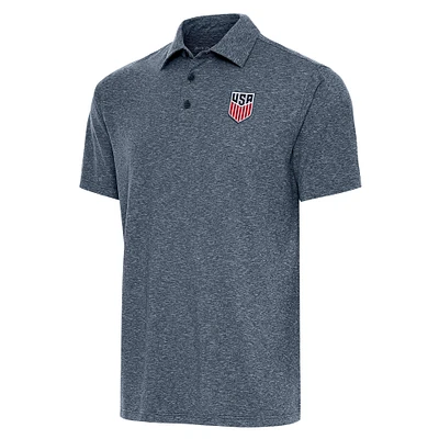 Men's Antigua Heather Navy USMNT Par 3 Polo