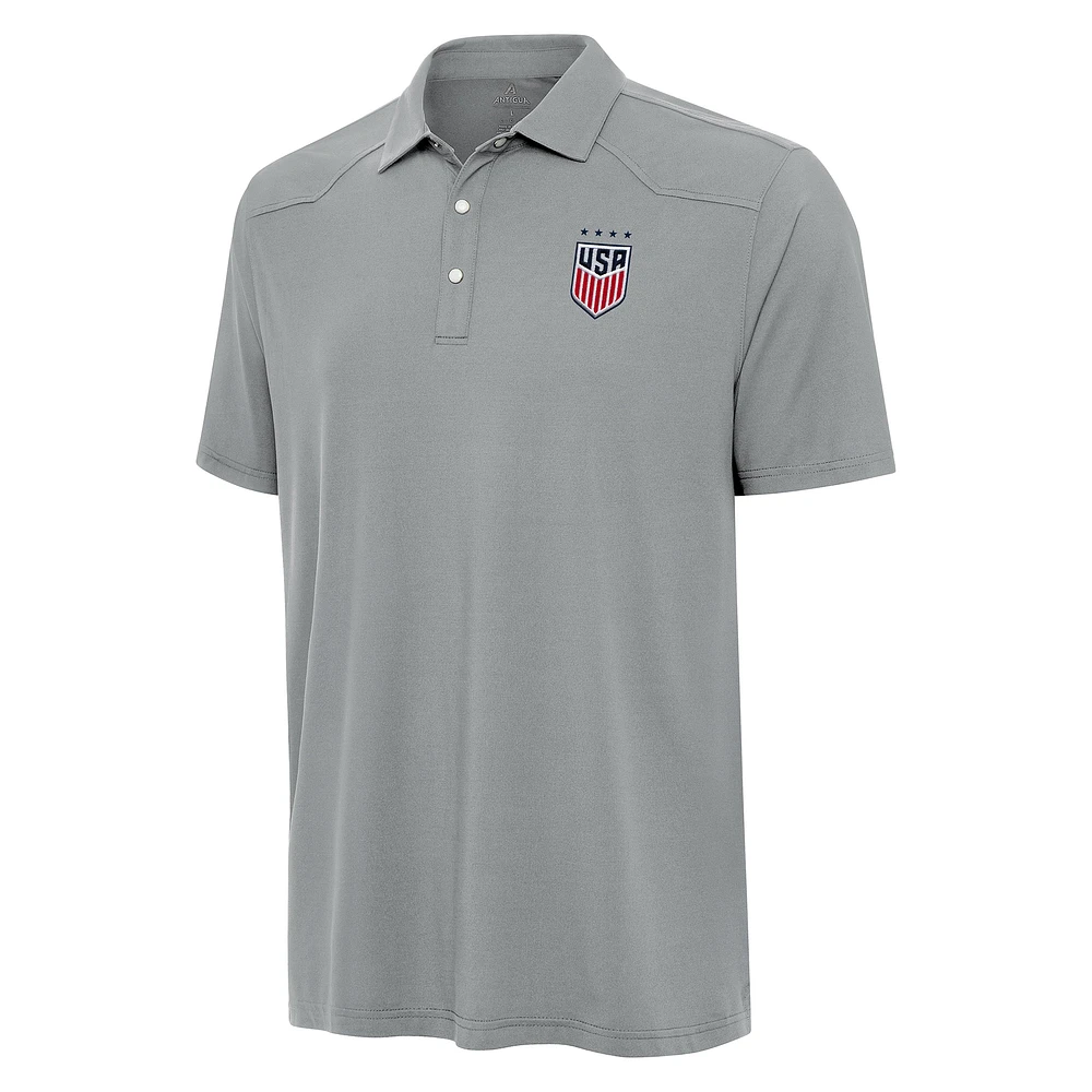 Men's Antigua Gray USWNT Western Polo