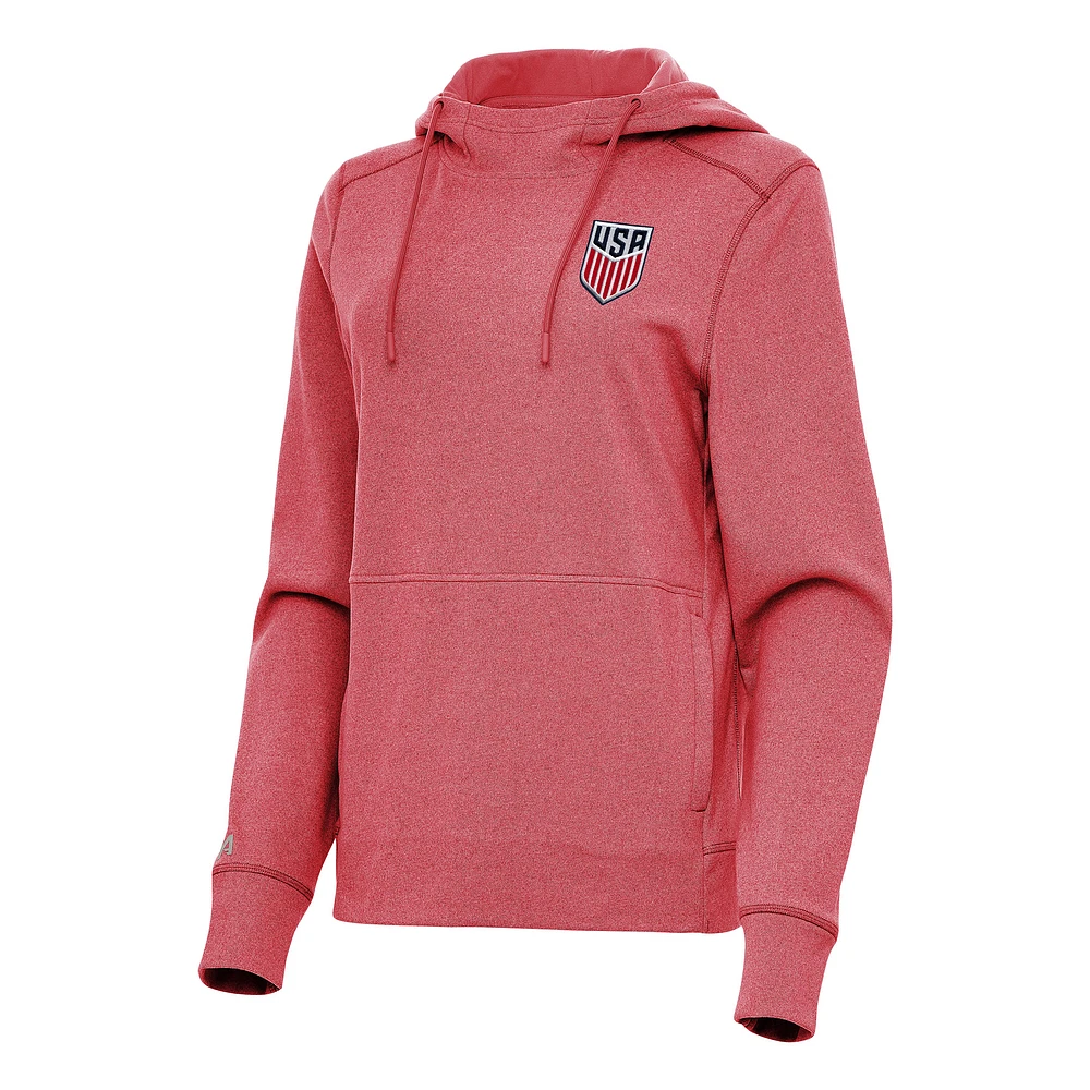 Women's Antigua Heather USMNT Justice Pullover Hoodie