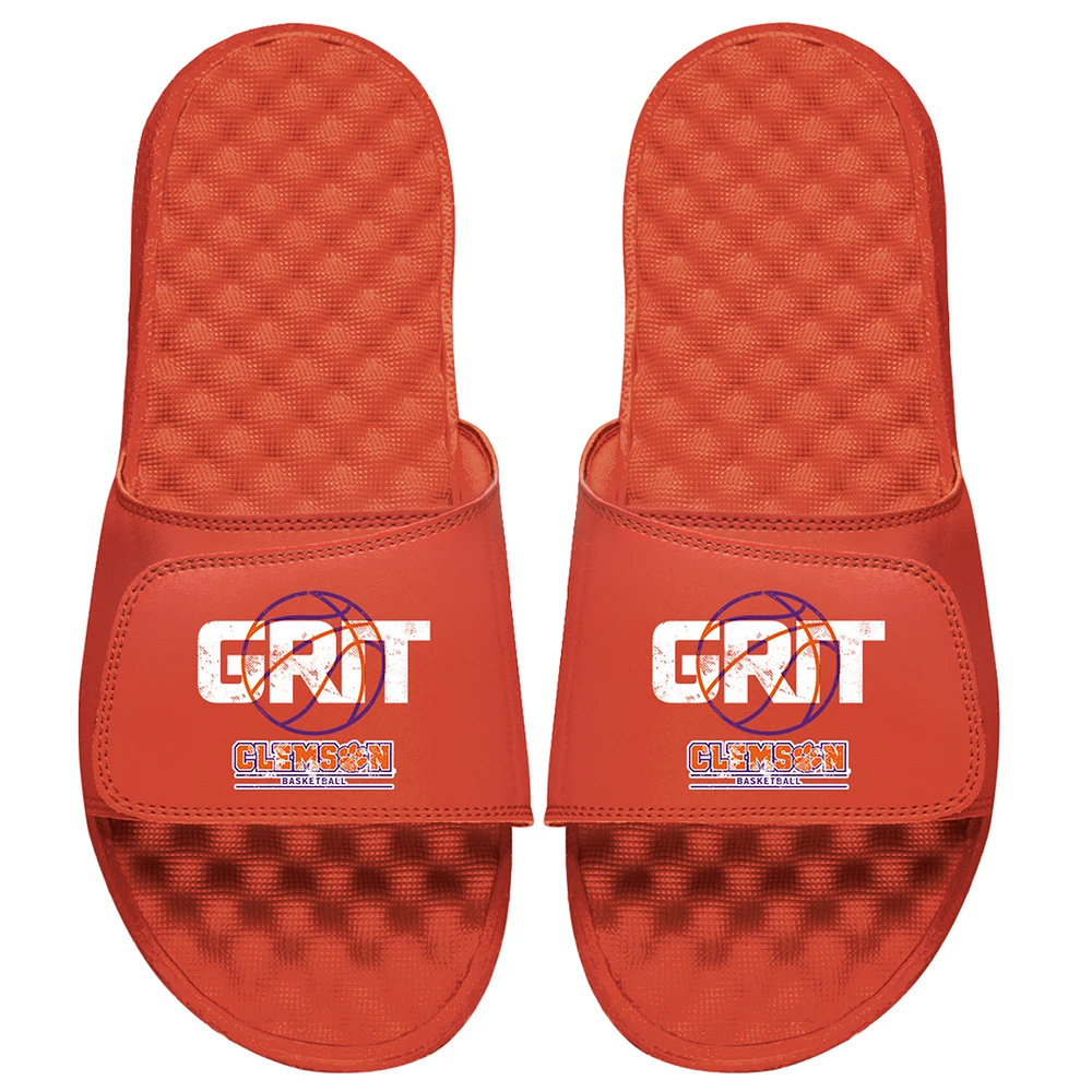 Unisex ISlide Orange Clemson Tigers Stacked Logo Slide Sandals