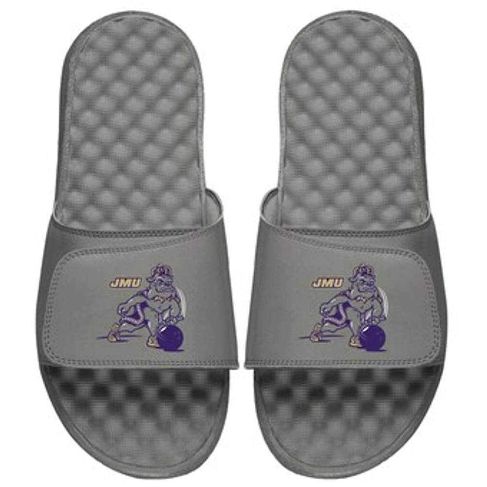 Youth ISlide Gray James Madison Dukes Mascot Slide Sandals