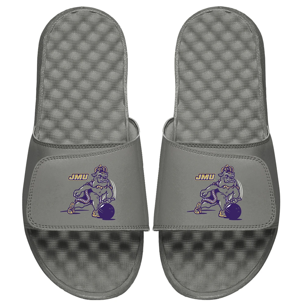 Unisex ISlide Gray James Madison Dukes Mascot Slide Sandals