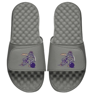 Unisex ISlide Gray James Madison Dukes Mascot Slide Sandals