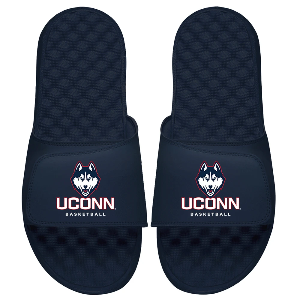 Youth ISlide Navy UConn Huskies Wordmark Slide Sandals