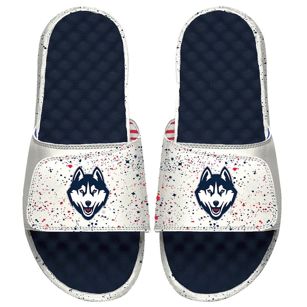 Unisex ISlide White UConn Huskies Primary Americana Slide Sandals