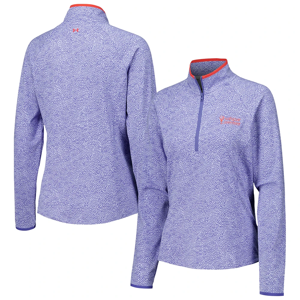Women's Under Armour Light Blue Valspar Championship Tee To Green Shellrix Raglan Quarter-Zip Top
