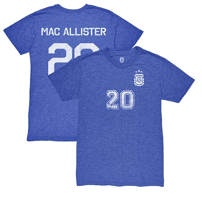 Men's 1863FC Alexis Mac Allister Blue Argentina National Team Retro Name & Number Tri-Blend T-Shirt