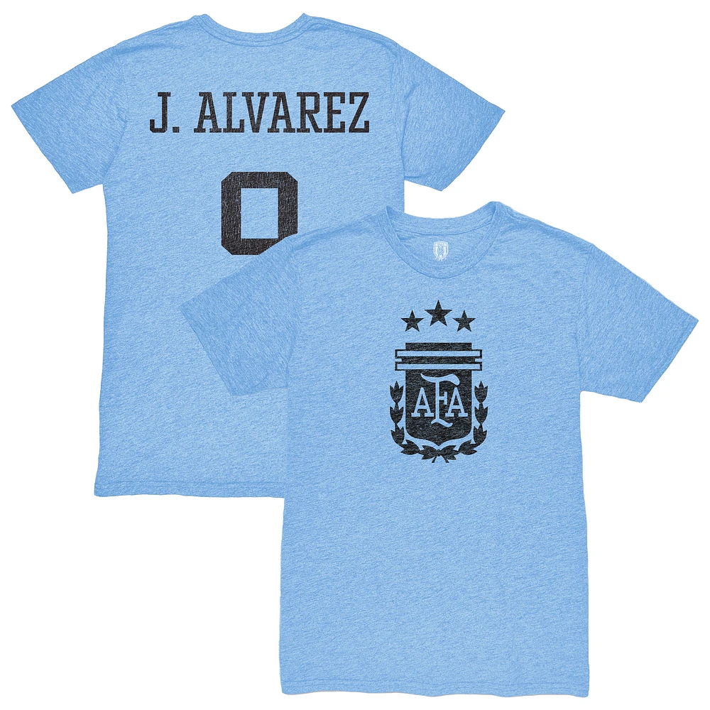 Men's 1863FC Julián Álvarez Light Blue Argentina National Team Player Retro Tri-Blend T-Shirt