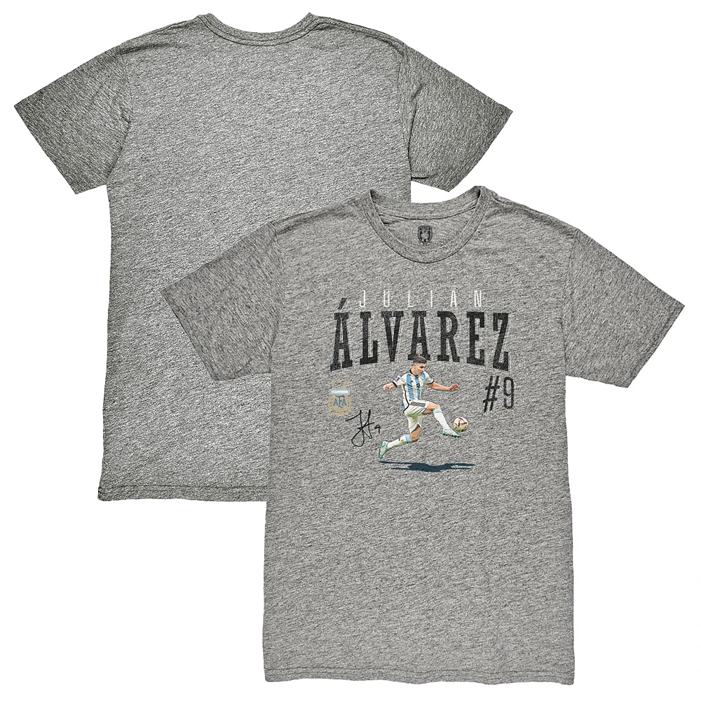Men's 1863FC Julián Álvarez Heather Gray Argentina National Team Snapshot Tri-Blend T-Shirt