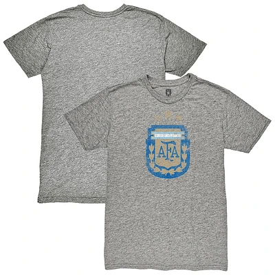 Men's 1863FC Heather Gray Argentina National Team Retro Badge Tri-Blend T-Shirt