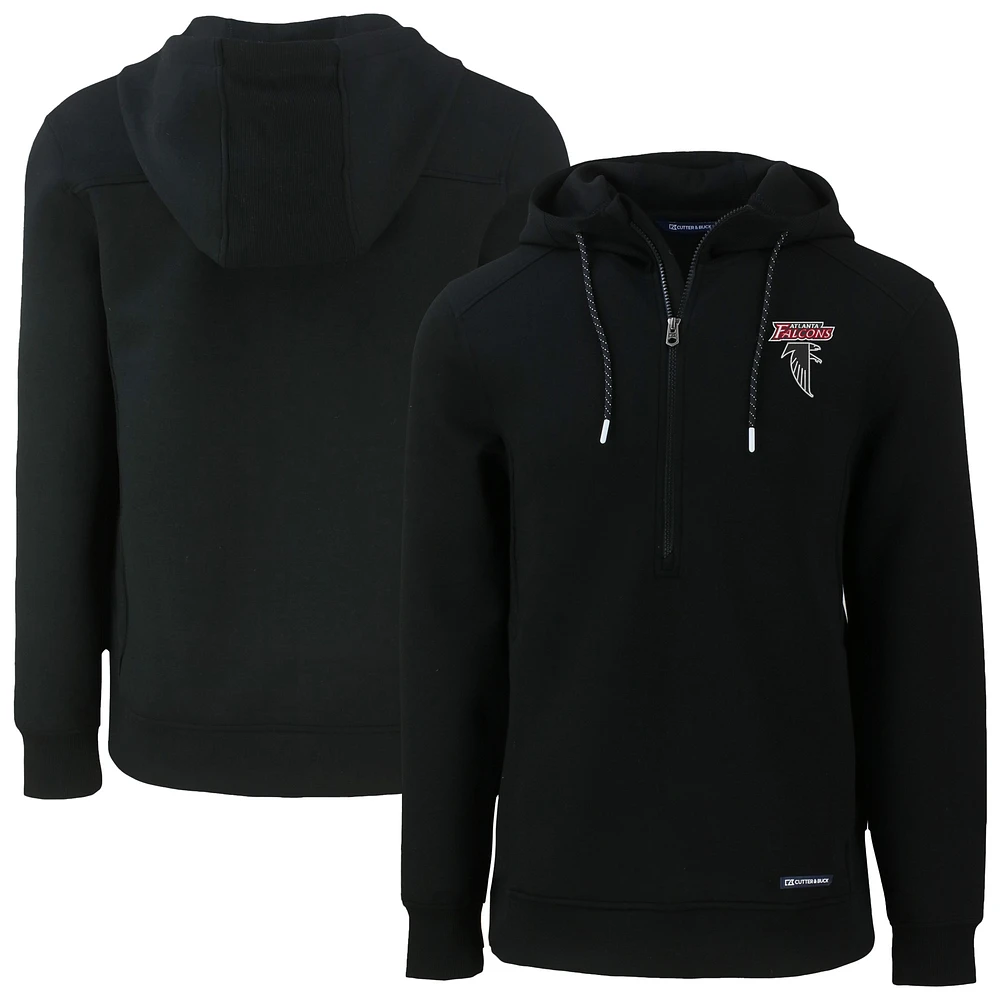 Men's Cutter & Buck Black Atlanta Falcons Roam Eco Recycled Half-Zip Hoodie