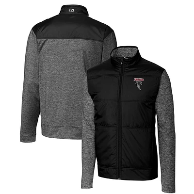 Men's Cutter & Buck Black Atlanta Falcons Stealth Hybrid Quilted DryTec Full-Zip Windbreaker Jacket