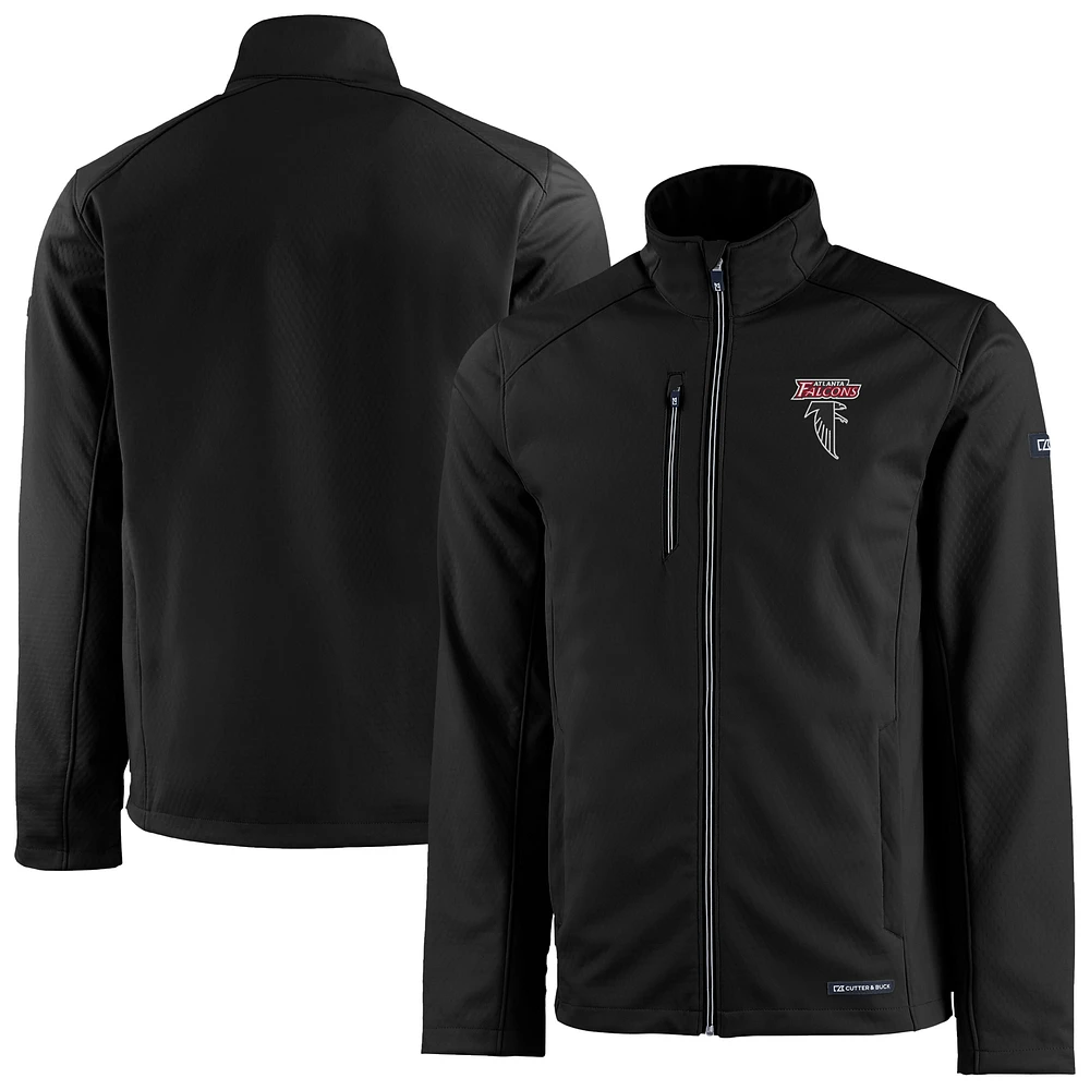 Men's Cutter & Buck Black Atlanta Falcons Evoke Eco Softshell Recycled Full-Zip Jacket