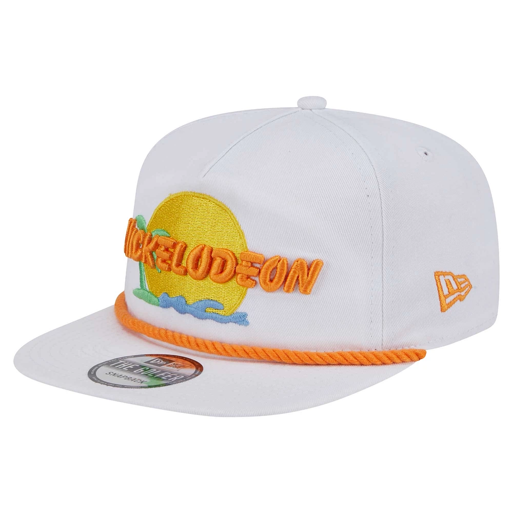 Men's New Era White Nickelodeon Golfer Snapback Hat