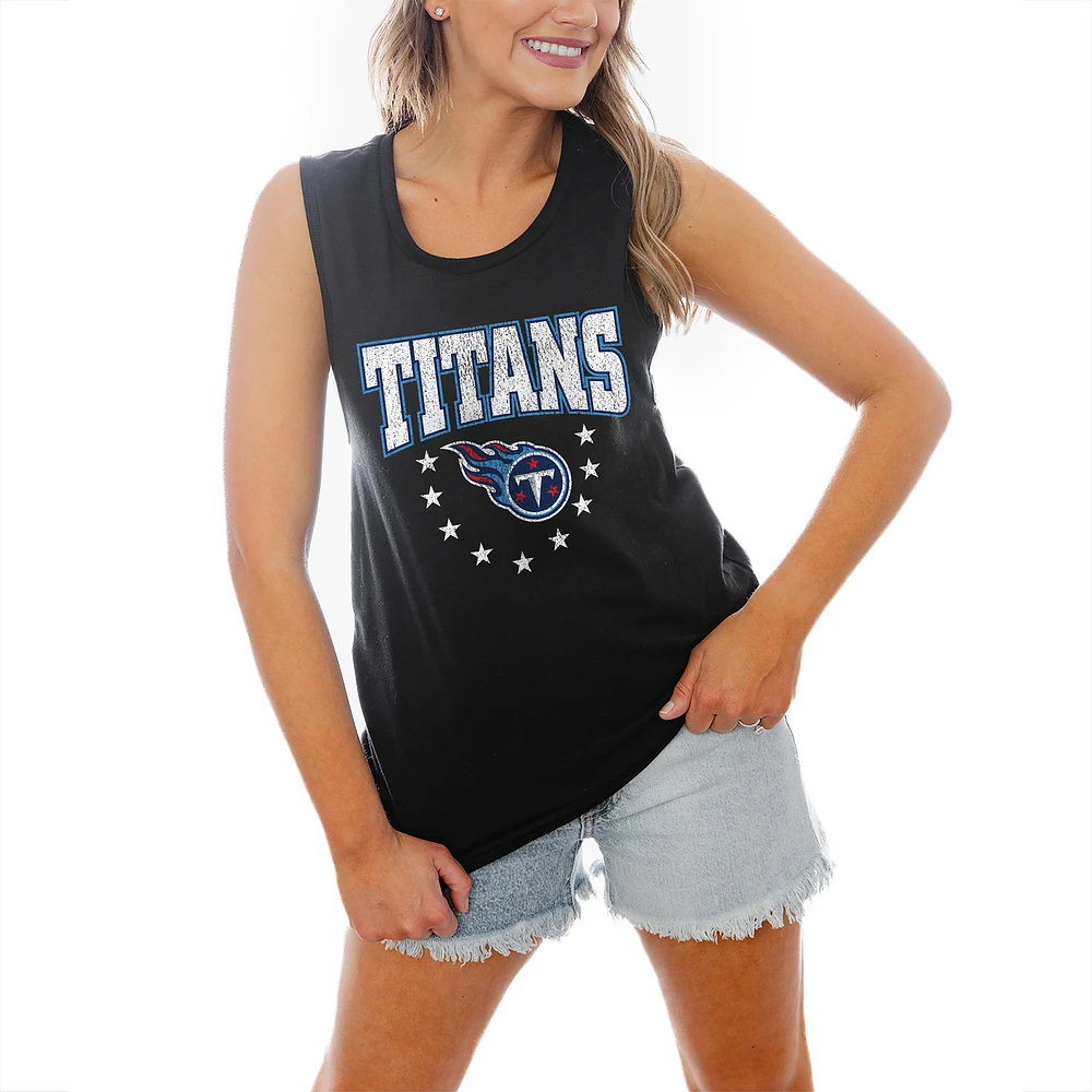 Women's Gameday Couture Black Tennessee Titans Baby You're A Star Racerback Scoop Neck Tapered Tank Top