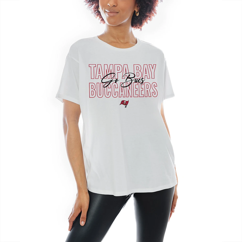 Women's Gameday Couture White Tampa Bay Buccaneers No Limits Flowy T-Shirt