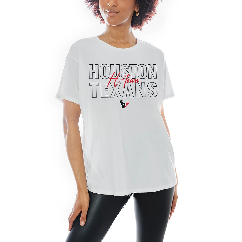 Women's Gameday Couture White Houston Texans No Limits Flowy T-Shirt