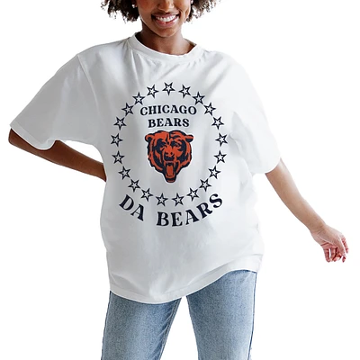 Women's Gameday Couture Oatmeal Chicago Bears On Point Oversized Slogan T-Shirt